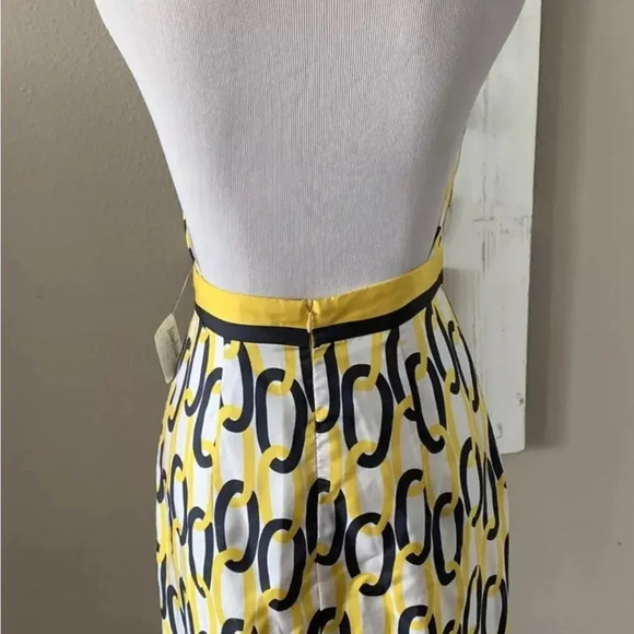 Milly Chain Link Halter Navy & Yellow Women’s Size 4 sheath dress backless  sexy - Picture 6 of 16